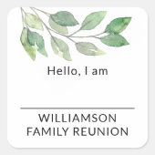 Étiquette de nom de verdure de réunion de famille (Devant)