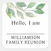 Étiquette de nom de verdure de réunion de famille (Devant)