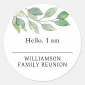 Étiquette de nom de verdure de réunion de famille (Devant)