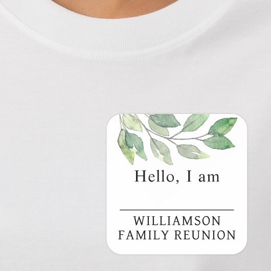 Étiquette de nom de verdure de réunion de famille