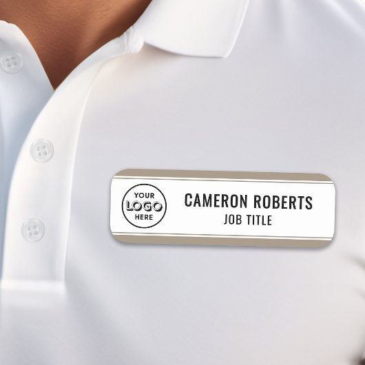 Étiquette de nom d'employé avec logo de la société