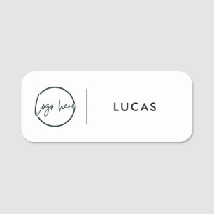 Étiquette de nom d'employé de base avec logo d'ent