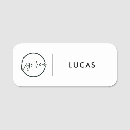 Étiquette de nom d'employé de base avec logo d'ent (Devant)