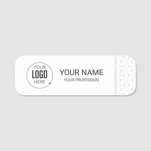 Étiquette de nom d'employé gris avec logo d'entrep (Devant)