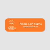 Étiquette de nom d'entreprise orange moderne (Devant)