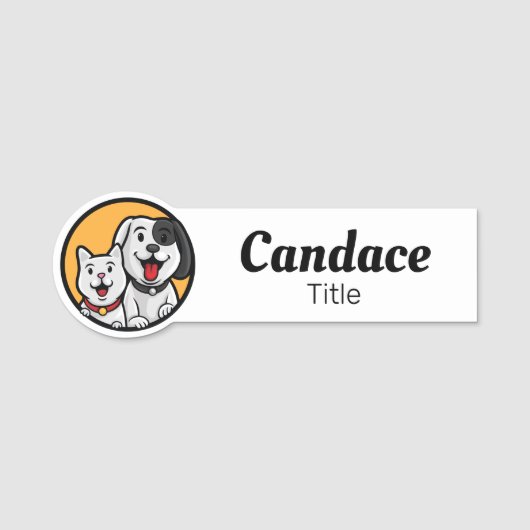 Étiquette de nom d'entreprise pour animaux (Devant)