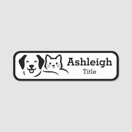 Étiquette de nom d'entreprise pour animaux (Devant)