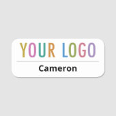 Étiquette de nom d'épingle de sécurité avec logo d (Devant)