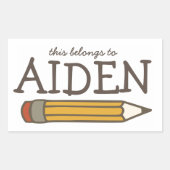 Étiquette de nom du crayon (Devant)