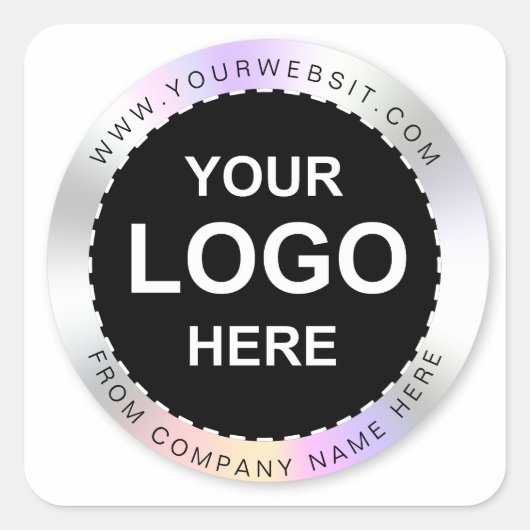 Étiquette de nom du logo Holographique noir'Merci (Devant)