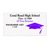 Étiquette de nom du papier pourpre noir de la réun (Devant)