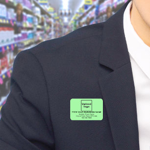 Étiquette de nom du rectangle vert clair de marque