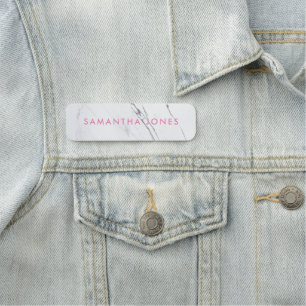 Étiquette de nom en marbre moderne minimaliste