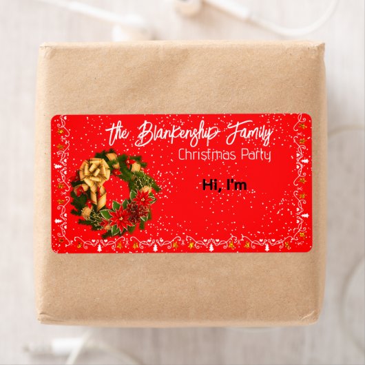 Étiquette de nom en papier avec bordure de couronn (En situation)