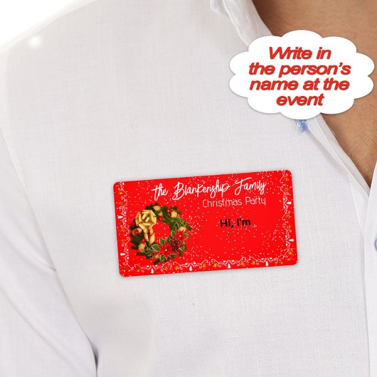 Étiquette de nom en papier avec bordure de couronn