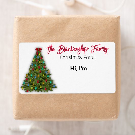 Étiquette de nom en papier de bordure d'arbre de N (En situation)