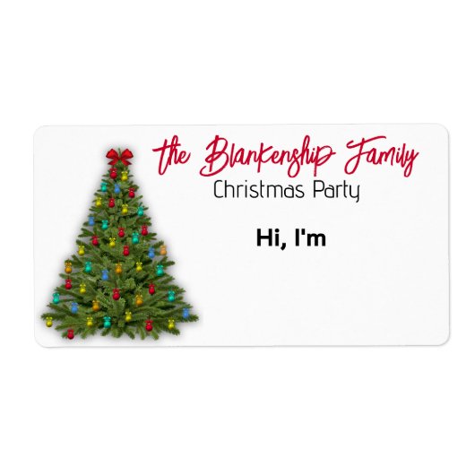 Étiquette de nom en papier de bordure d'arbre de N (Devant)