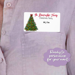 Étiquette de nom en papier de bordure d'arbre de N