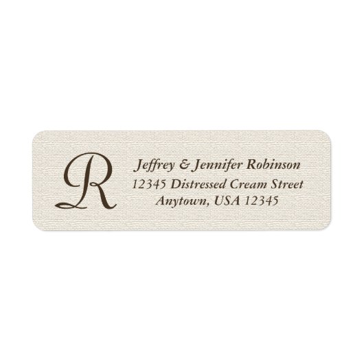 Étiquette de nom et d'adresse texturée rustique av (Devant)