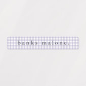 Étiquette de nom étanche Gingham Violet (Design 1)