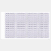 Étiquette de nom étanche Gingham Violet (Feuille)