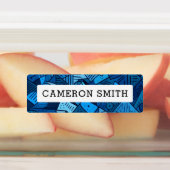 étiquette de nom étanche motif bleu Abstrait (Apposé)