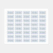 Étiquette de nom Imperméable Gingham Bleu Poussièr (Feuille)