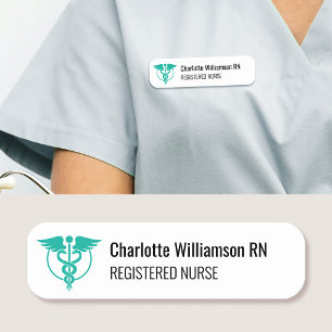 Étiquette de nom infirmière diplômée Badge ID Logo
