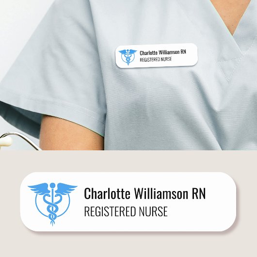 Étiquette de nom infirmière diplômée Badge ID Logo