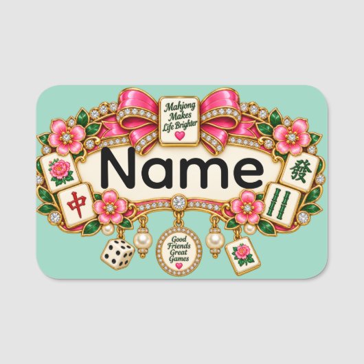 Étiquette de nom Mahjong (Devant)