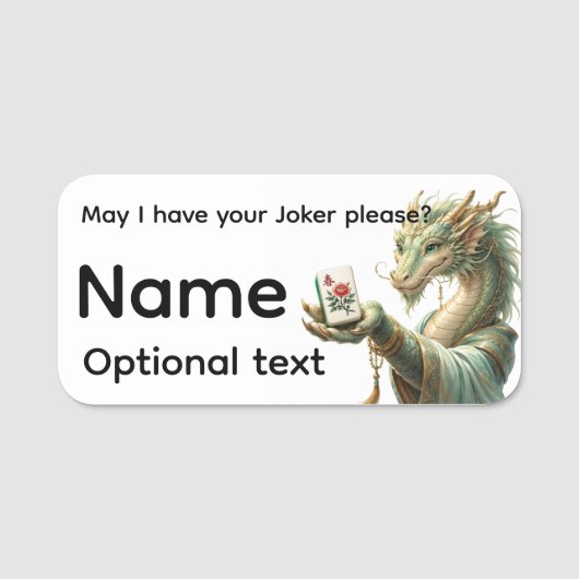 Étiquette de nom Mahjong (Devant)