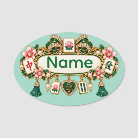 Étiquette de nom Mahjong (Devant)