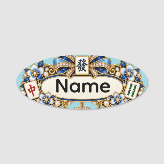 Étiquette de nom Mahjong (Devant)
