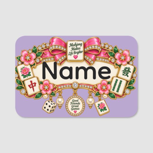 Étiquette de nom Mahjong (Devant)