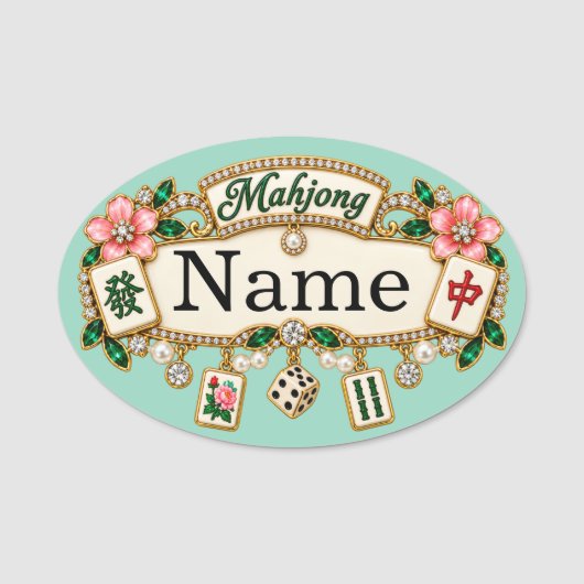 Étiquette de nom Mahjong (Devant)