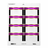 Étiquette de nom or Violet Noir (Feuille entière)