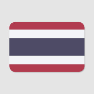 Étiquette de nom patriotique avec drapeau de Thaïl