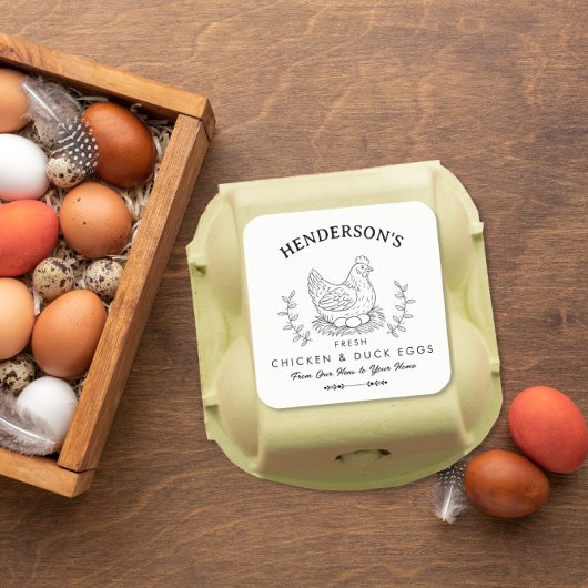 Étiquette de nom personnalisé "Farm Fresh Eggs", B