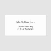Étiquette de nom personnalisée 3X1.5 Style simple (Devant)