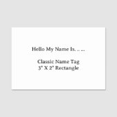Étiquette de nom personnalisée 3x2 de style simple (Devant)