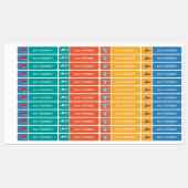 Étiquette de nom pour enfants avec des avions colo (Feuille)