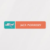 Étiquette de nom pour enfants avec des avions colo (Design 2)