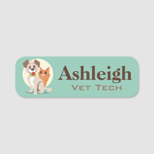 Étiquette de nom pour entreprise de animaux de com (Devant)