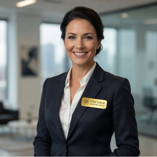 Étiquette de nom professionnelle avec logo personn