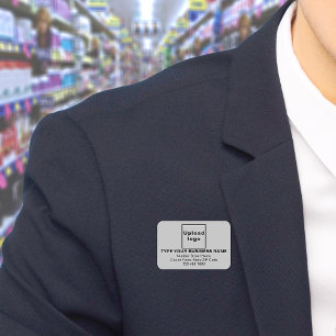 Étiquette de nom Rectangle Gris de Marque d'entrep