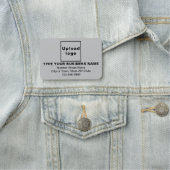 Étiquette de nom Rectangle Gris de Marque d'entrep (En situation)