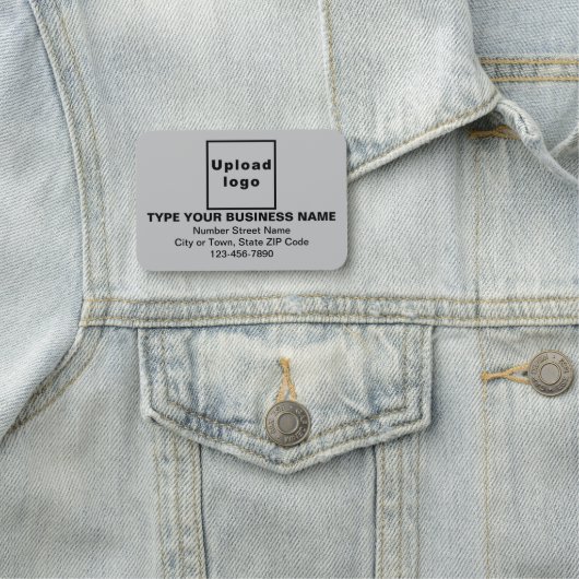 Étiquette de nom Rectangle Gris de Marque d'entrep (En situation)