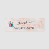 Étiquette de nom Rose Gold Manucure de Salon d'Ong (Devant)