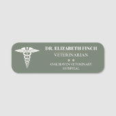 Étiquette de nom vétérinaire personnalisée DVM Cli (Devant)
