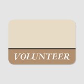 Étiquette de nom "VOLONTAIRE" sophistiquée et resp (Devant)